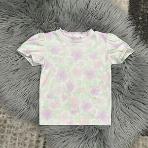 Health-Tex Vintage Girls Bubble Sleeve Pastel Floral T Made In USA Size 4T‎